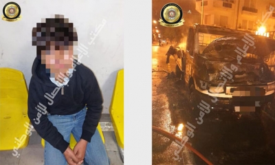 تونس العاصمة :طفل يضرم النار في شاحنة ويلوذ بالفرار