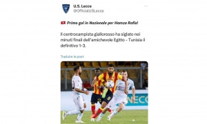 ليتشي يهنئ حمزة رفيع باول أهدافه الدولية مع تونس