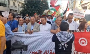انطلاق المسيرة الوطنية الداعمة لفلسطين
