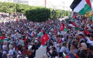 مسيرة لجبهة الخلاص دعما للمقاومة الفلسطينية في مواجهة العدوان على قطاع غزة
