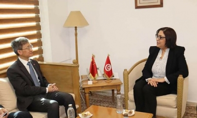 وزيرة التجارة وتنمية الصادرات تتحادث مع سفير الصين بتونس