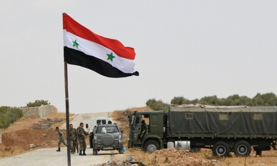 مقتل 23 جندياً في هجوم لتنظيم داعش الارهابي على حافلة عسكرية شرق سوريا