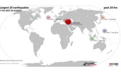 على ذمة موقع متخصص في قياس الزلازل: 63 الف و 814 هزة ارضية في ال 365 يوم الماضية