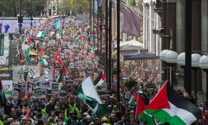 لندن  الآلاف يشاركون في أحدث مظاهرة مؤيدة لفلسطين