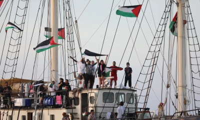 نقابة الصحفيين: إدانة استهداف "أسطول الصمود العالمي" من قبل طائرات مسيرة للاحتلال