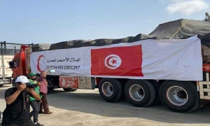 وصول المساعدات التونسية إلى فلسطين عبر معبر رفح البري