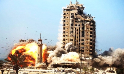 الإحتلال يتوعد بتدمير المزيد من الأبراج السكنية في غزة