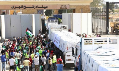 الأمم المتحدة تتوقع وصول 8 شاحنات تحمل مساعدات إنسانية إلى قطاع غزة اليوم