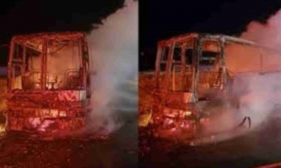 احتراق حافلة مدنين-تونس بالكامل: فتح تحقيق في الحادثة