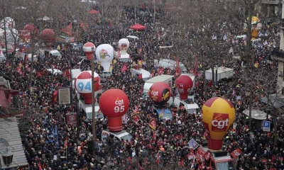 أكثر من مليون متظاهر احتجاجا على تعديل قانون التقاعد في فرنسا