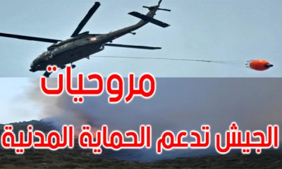 طائرات عسكرية تعاضد جهود الحماية المدنية لاخماد حريق جبل دار فاطمة