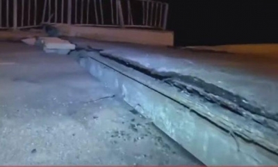 انفصال جسر عن طريق رئيسي في مدينة تركية جراء الزلزال الجديد