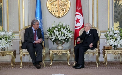 لدى لقائه برئيس الجمهورية:  غوتيريش يعرب عن التقدير الأممي لما حقّقته تونس في تجربتها الديمقراطية الناشئة