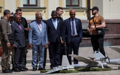 انفجارات تهز العاصمة الأوكرانية أثناء زيارة بعثة سلام أفريقية