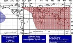 الحسابات الفلكية لشهر رمضان لسنة 1444/2023