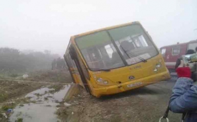 انزلاق حافلة للتلاميذ : حصيلة الإصابات حسب وزارة الداخلية