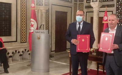 رسميا إمضاء اتفاق مشترك بين المشيشي والطبوبي: إصلاح 7 مؤسسات عمومية ومراجعة المنظومة الجبائية والدعم.. المعارك الثلاث القادمة لهما