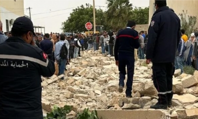 بعد فاجعة وفاة 3 تلاميذ وإصابة آخرين اثر انهيار سور معهد المزونة: الأهالي يحتجون ..اليوم حداد جهوي ودعوة إلى محاسبة المسؤولين وتعليق الدروس