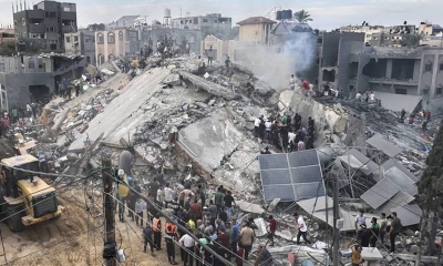 بينهم أطفال ونساء.. استشهاد 7 فلسطينيين بقصف مبنى سكني بغزة