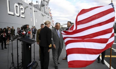 أمريكا تشغل أول سفينة حربية في ميناء أجنبي