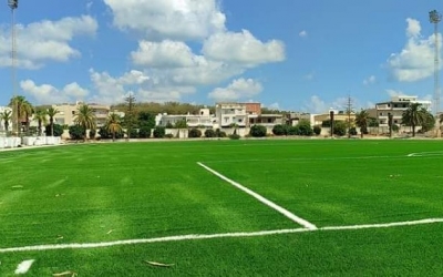 أشغال تعشيب ملعب عزيز جاب الله من ولاية بنزرت شارفت على الإنتهاء