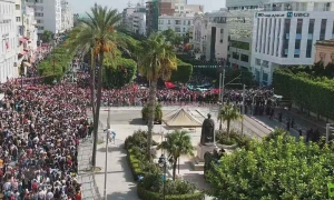 المسيرات الداعمة لفلسطين : حوالي 20 ألف شخص بشارع الحبيب بُورقيبة بالعاصمة و17 ألف بصفاقس