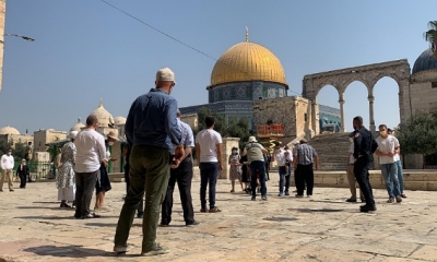 عشرات المستوطنين يقتحمون المسجد الأقصى بحراسة شرطةالاحتلال  الإسرائيلية