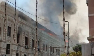 حريق في مبنى وزارة الأوقاف التاريخي بوسط القاهرة
