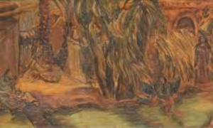 لوحة انجي افلاطون ب40الف جنيه في مزاد للوحات التشكيلية