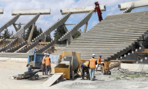 تقدم المراحل الإجرائية لمشروع بناء الملعب الأولمبي بالمنزه