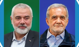إسماعيل هنية والرئيس الإيراني الجديد مسعود بزشكيان