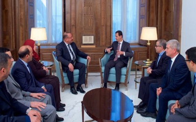 الوفد البرلماني التونسي يتقابل مع بشار الأسد