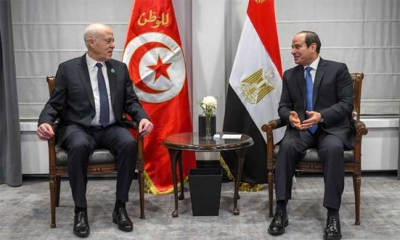 قيس سعيد يلتقي الرئيس المصري