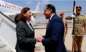 رئيسة الحكومة تصل إلى مطار القاهرة الدولي