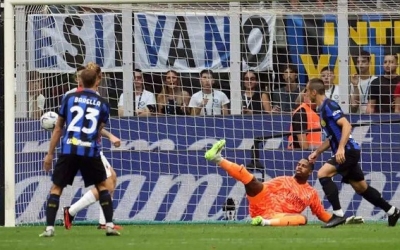 انتر يمطر شباك ميلان