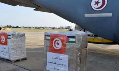 على متن طائرة عسكرية ..تونس ترسل دفعة جديدة من المساعدات الغذائية لفلسطين