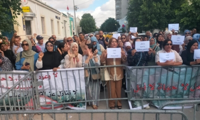 ممن طالت بطالتهم في وقفة احتجاجية أمام البرلمان أمس: شعارات غاضبة ومطالب بالحق في الشغل وتطبيق القانون عدد 18
