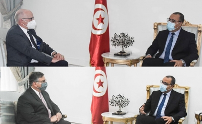 بين الاجتماعات التحضيرية واللقاءين مع سفيري أمريكا والاتحاد الأوروبي في تونس: المشيشي ينطلق في حشد الدعم قبل المفاوضات مع صندوق النقد الدولي