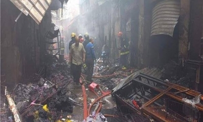مصر: حريق ضخم يلتهم عشرات المحلات
