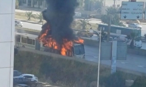 احتراق حافلة 