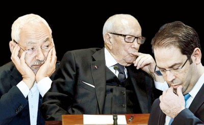 سنة التقلبات السياسية: صراع مفتوح بين قائد السبسي والشاهد...  نهاية التوافق بين النهضة والنداء ...