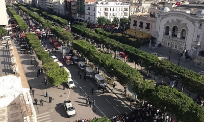 انتهاء الاحتجاج بشارع الحبيب بورقيبة